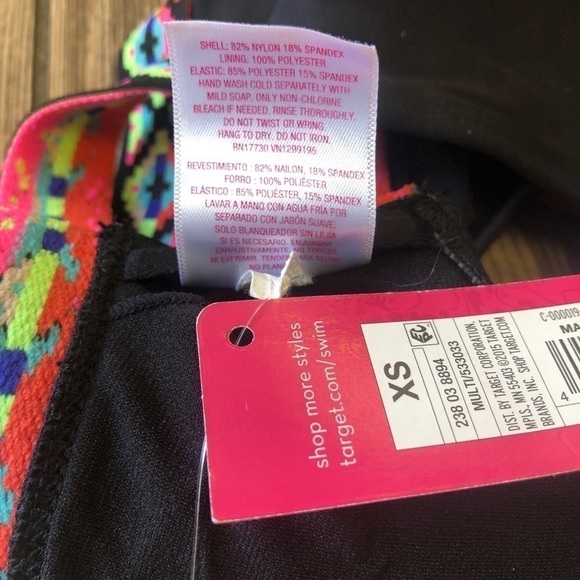 XHILARATION Black Tribal Band Cut Out Bikini Top - Picture 5 of 6